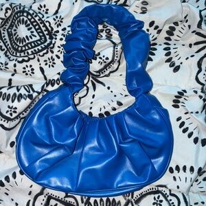 Edikted Royal Blue Ruched Shoulder Bag